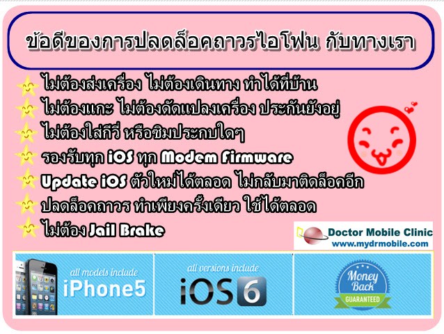 ปลดล็อค iphone4 4s USA AT&T ios6